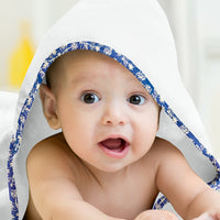 ‘Floral Blue’ Organic Hooded Towel Set