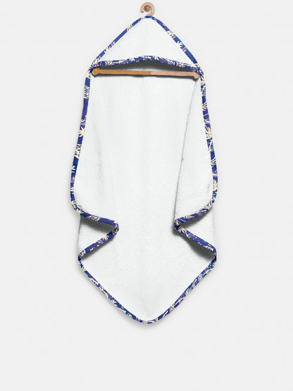 ‘Floral Blue’ Organic Hooded Towel Set