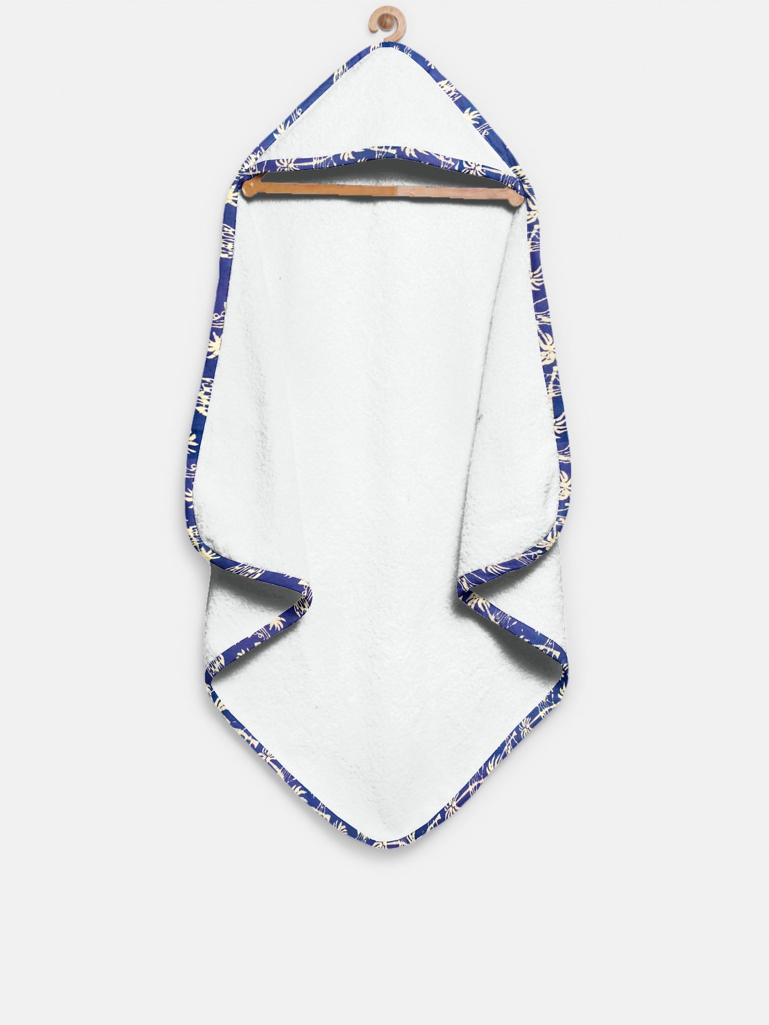 ‘Floral Blue’ Organic Hooded Towel Set