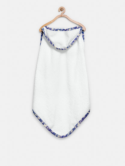 ‘Floral Blue’ Organic Hooded Towel Set