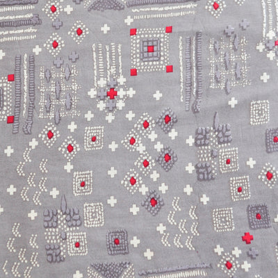 ‘Grey Bandhani Print’ Organic Hooded Towel Set