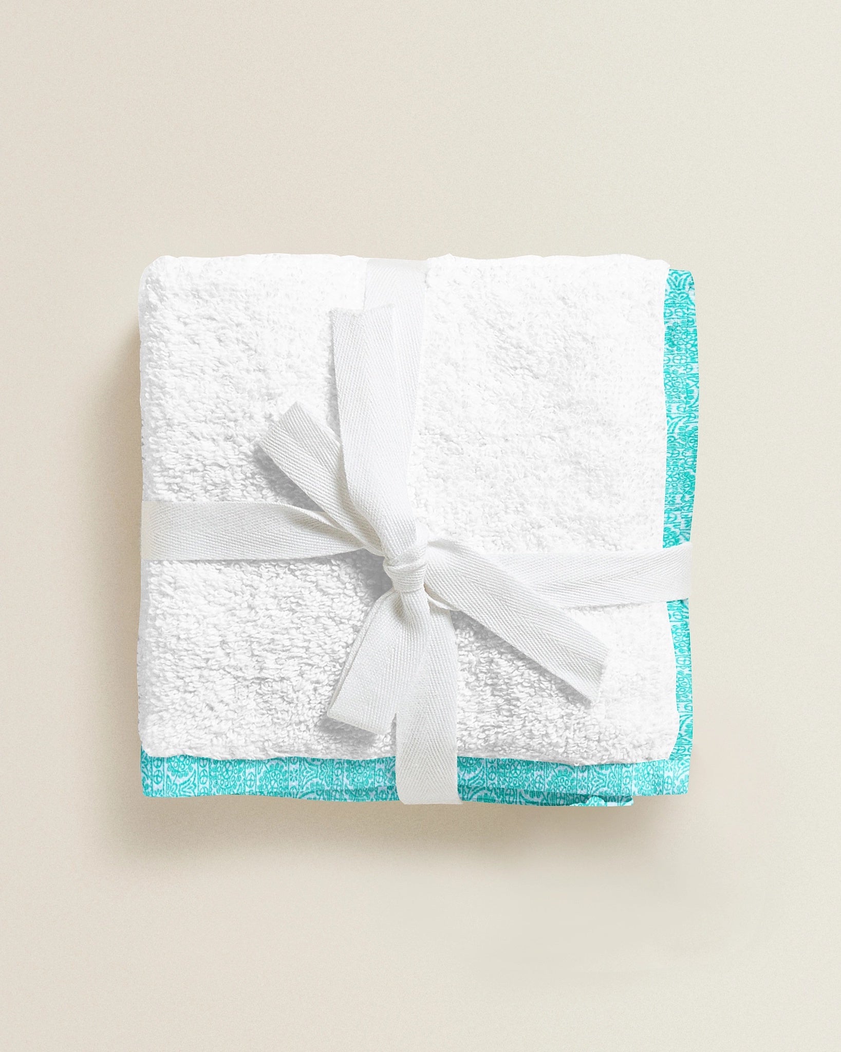 ‘Green Mehendi Print’ Organic Junior Towel Set