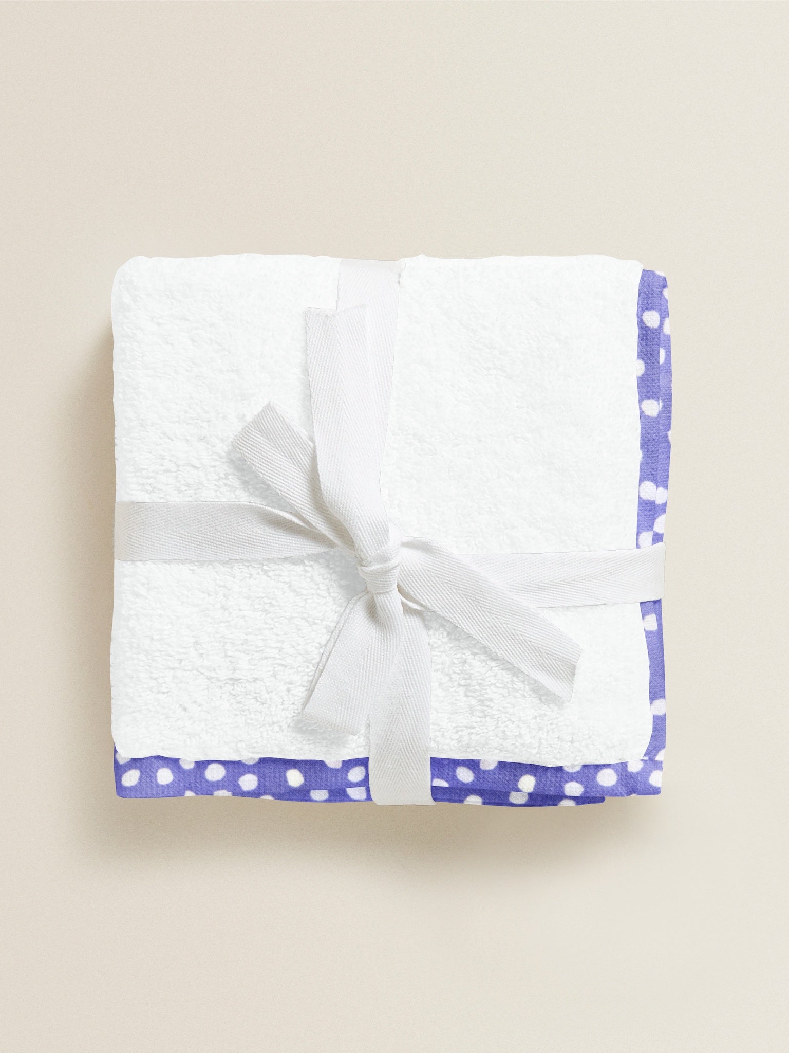 ‘Purple and White Spots’ Organic Junior Towel Set