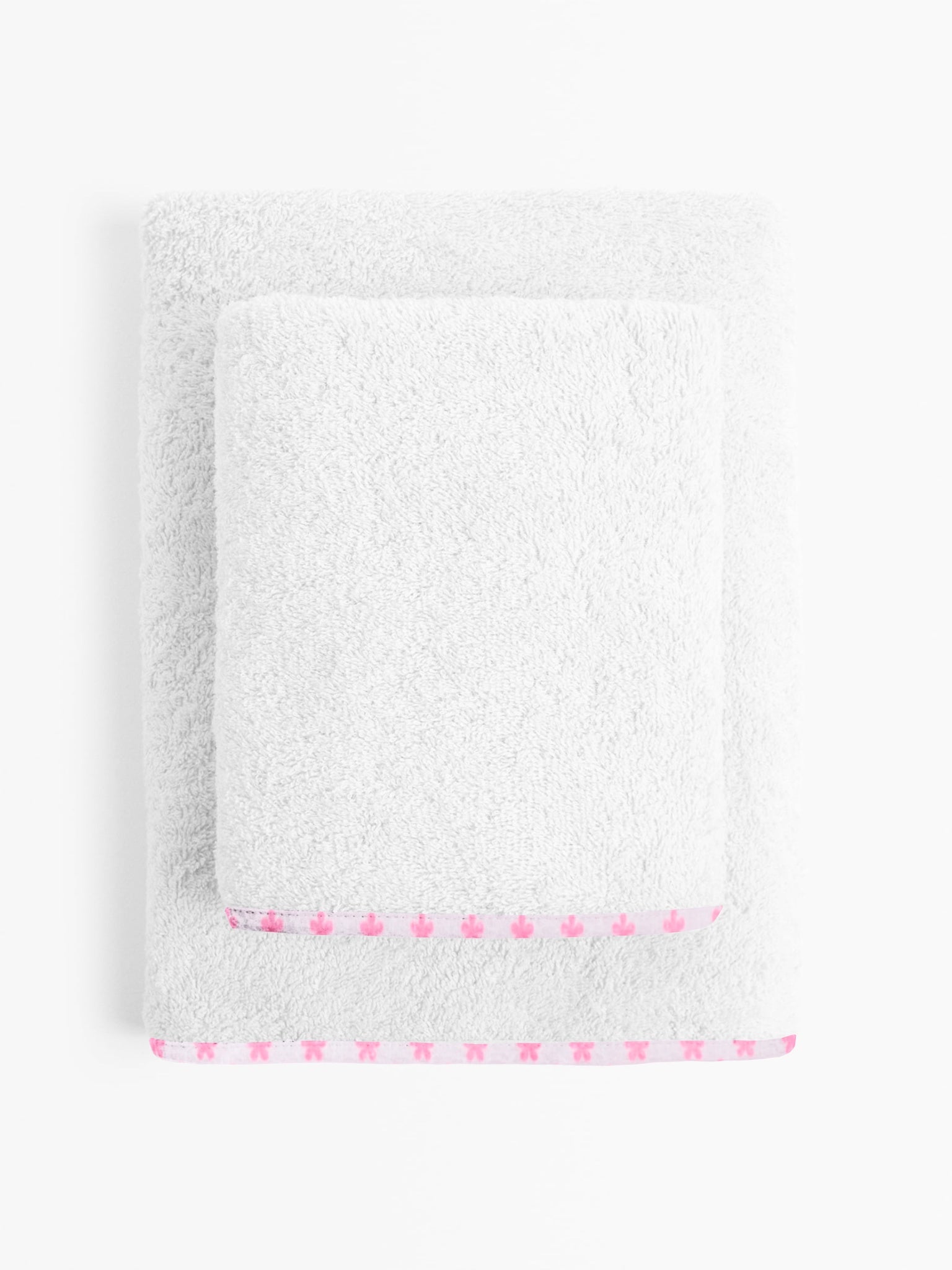‘White and Hot Pink’ Organic Junior Towel Set
