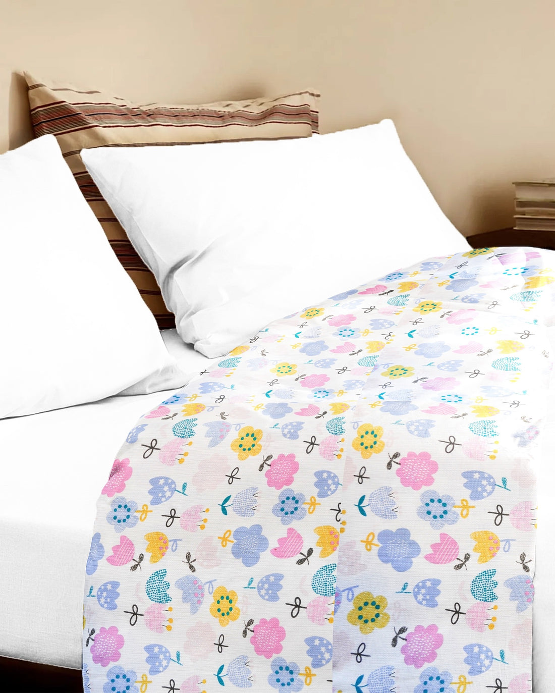 'Whimsical Flowers' Organic Junior Bedcover
