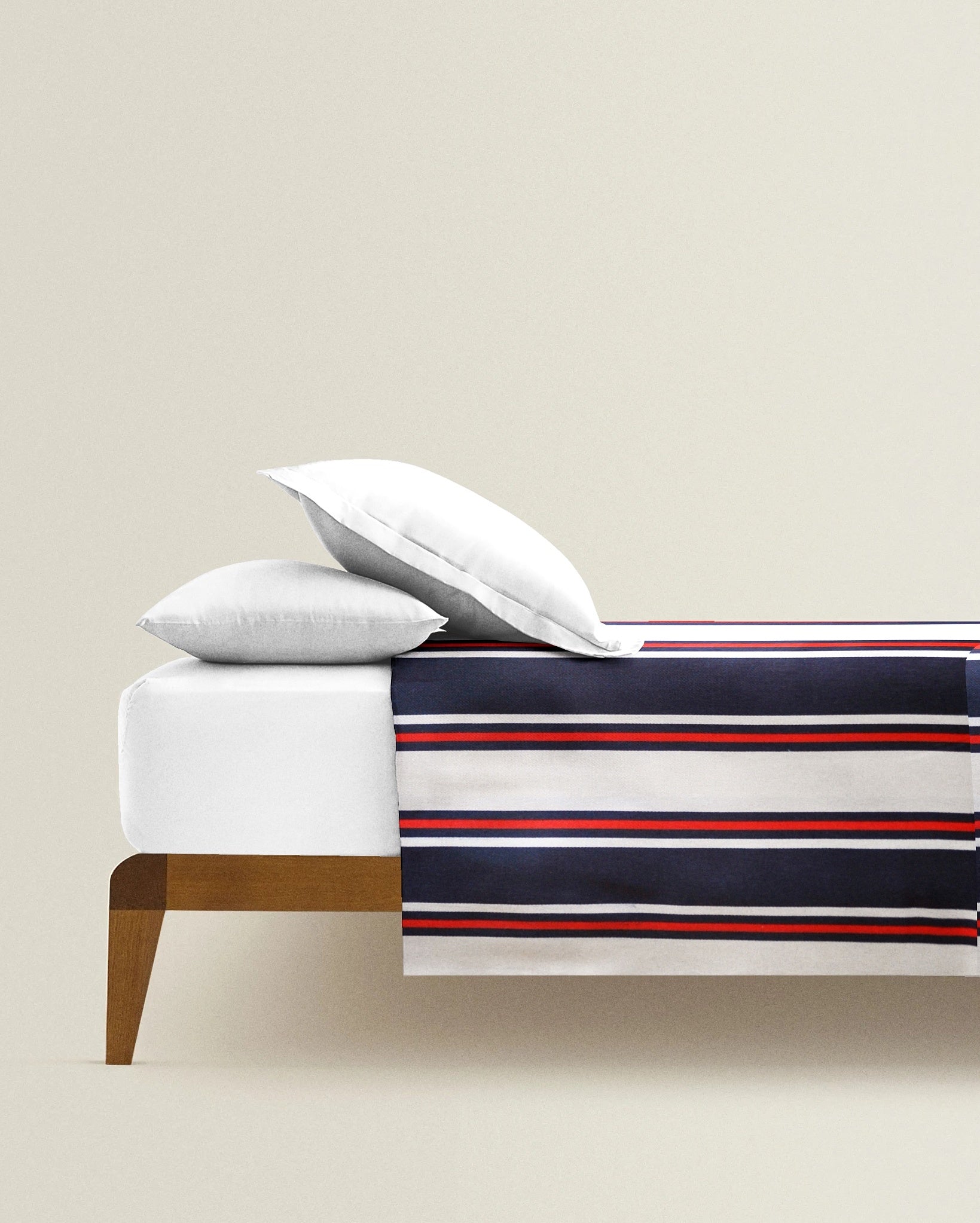 'Blue and Red Stripes' Organic Junior Bedcover