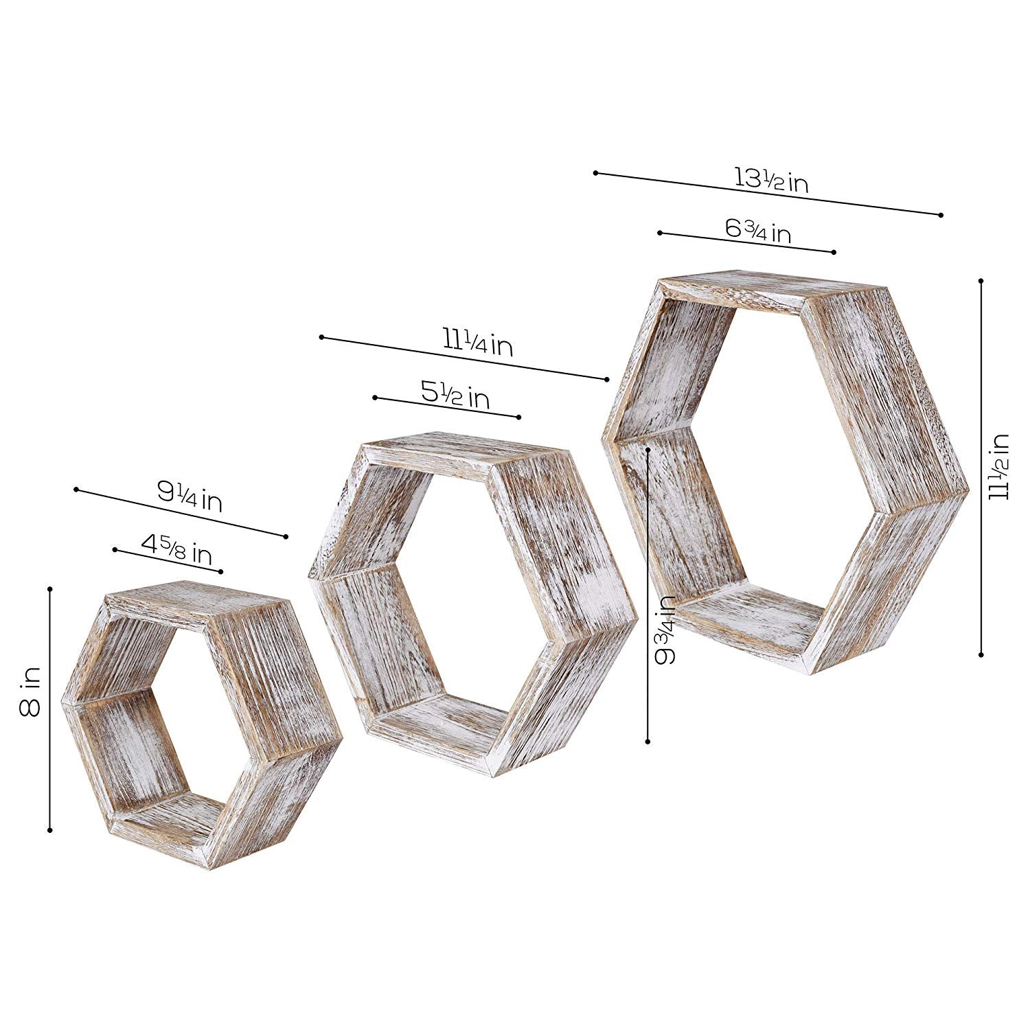 ‘Different Sizes of Hexagon Shelf’ Organic Decor