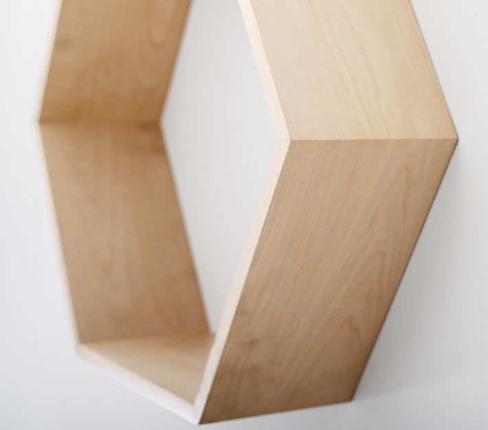 ‘Wooden Hexagon Shelf for Kids Room’ Organic Decor