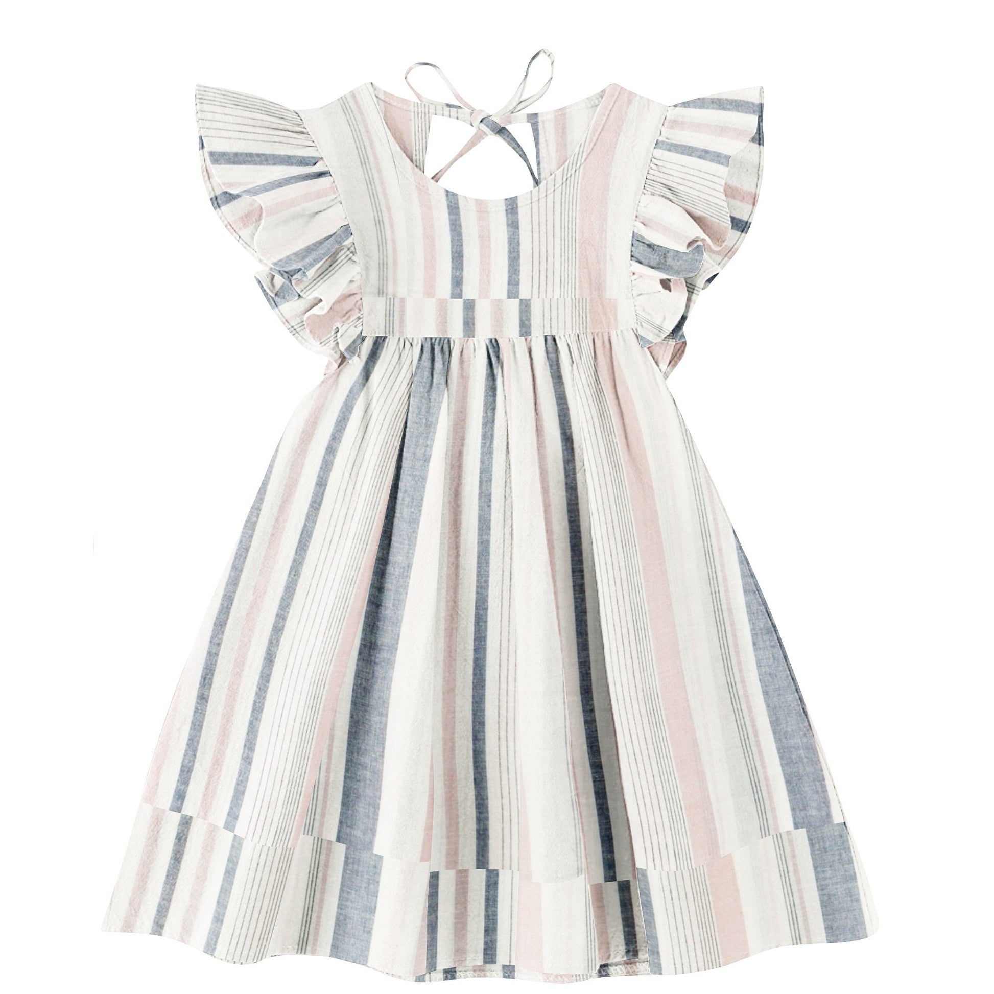 'Pink and Blue Stripe' Organic Sleeve Nightdress