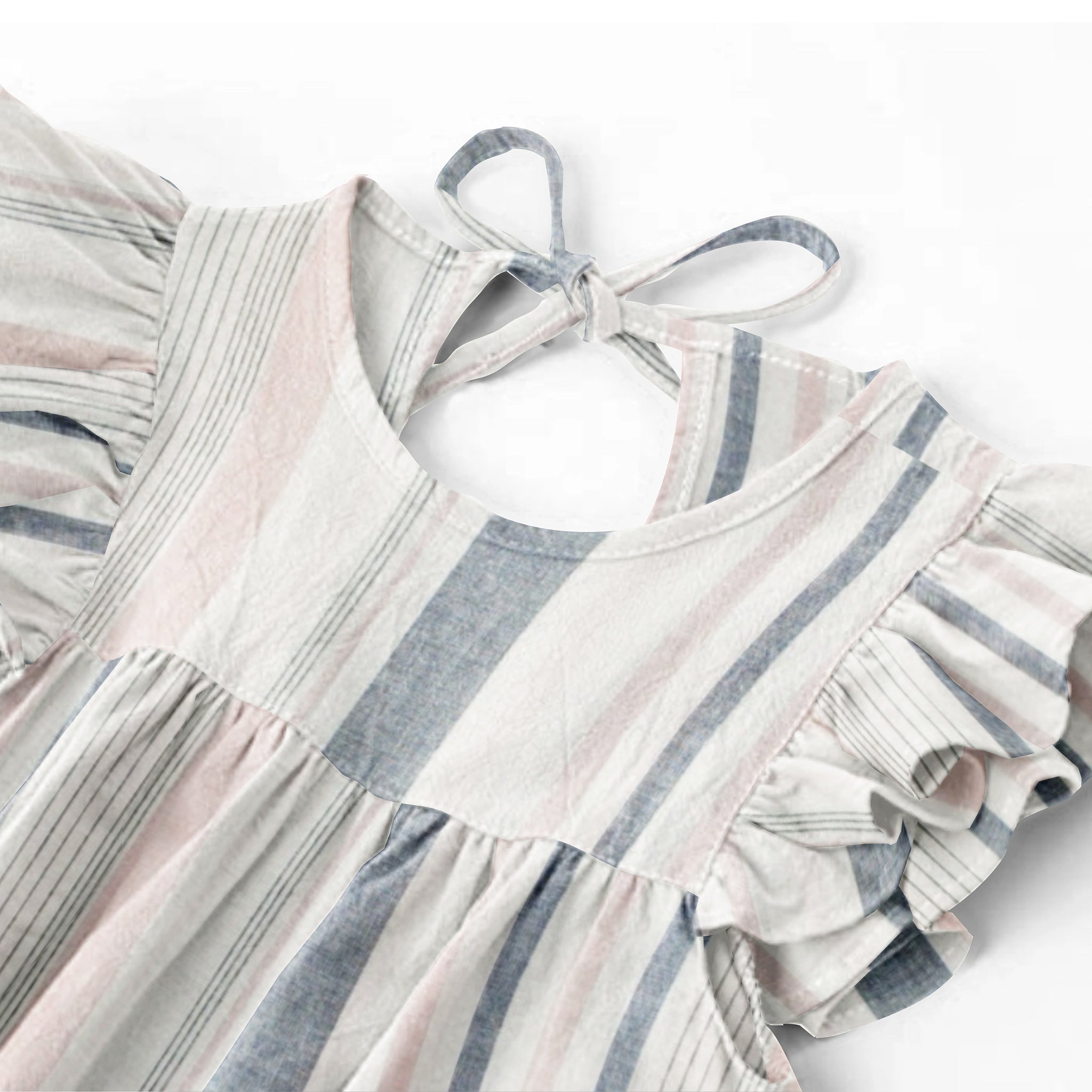 'Pink and Blue Stripe' Organic Sleeve Nightdress
