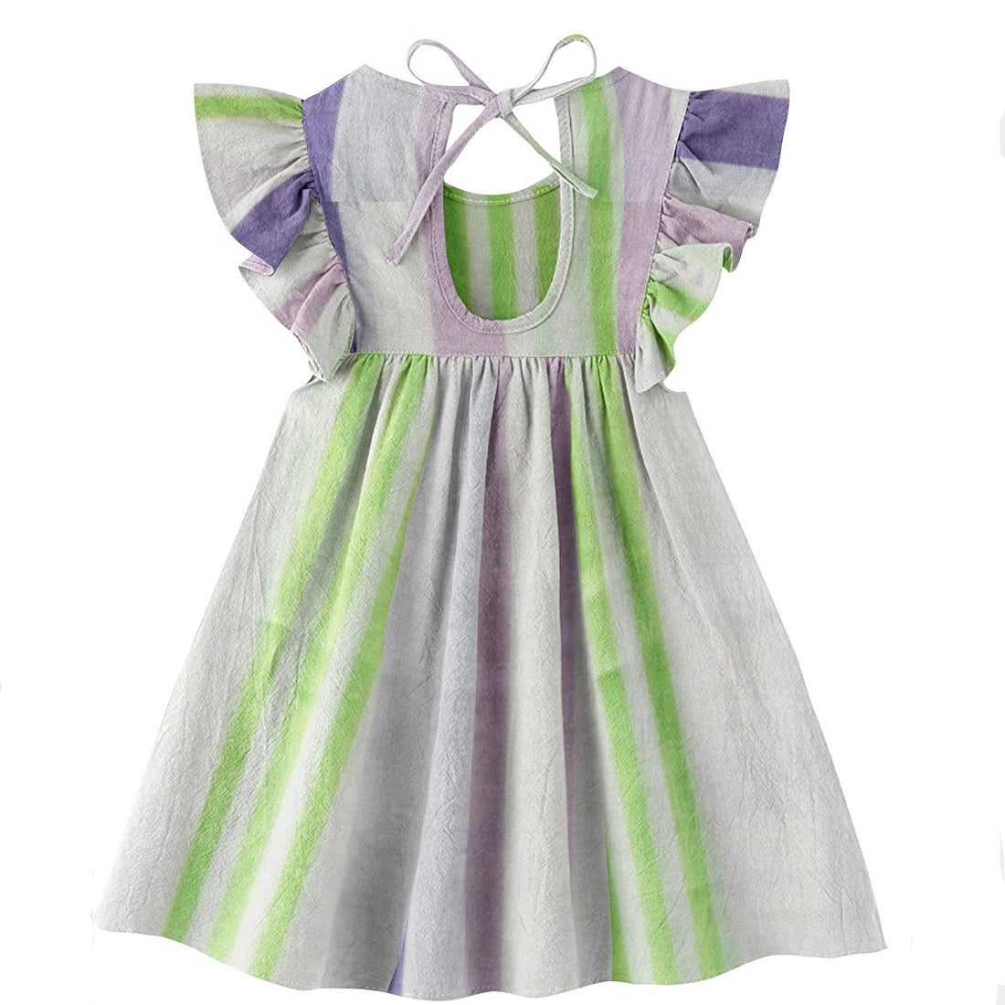 'Green and Purple Stripe' Organic Sleeve Nightdress