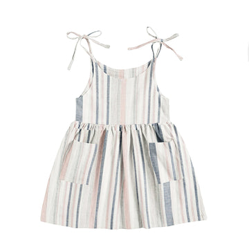 'Pink and Blue Stripes' Organic Sleeveless Nightdress