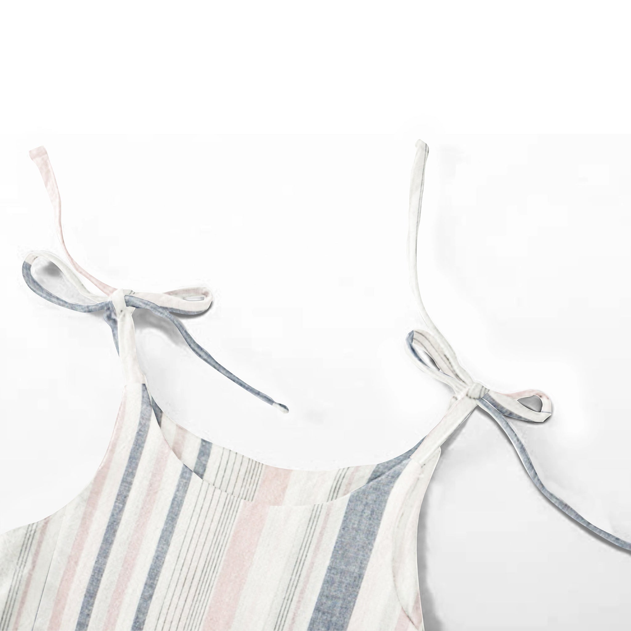 'Pink and Blue Stripes' Organic Sleeveless Nightdress
