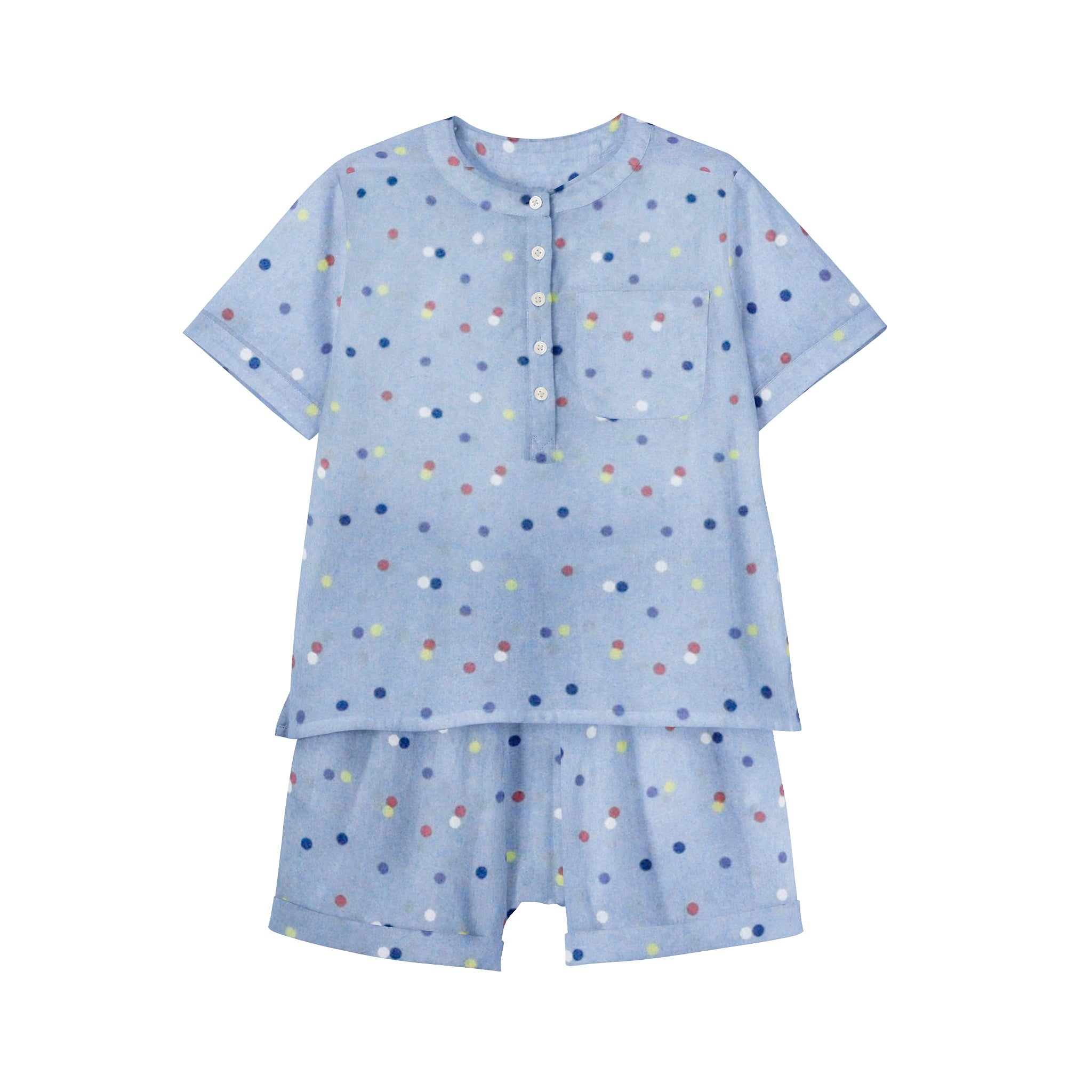 'Blue Dots' Organic Pajama Short Set