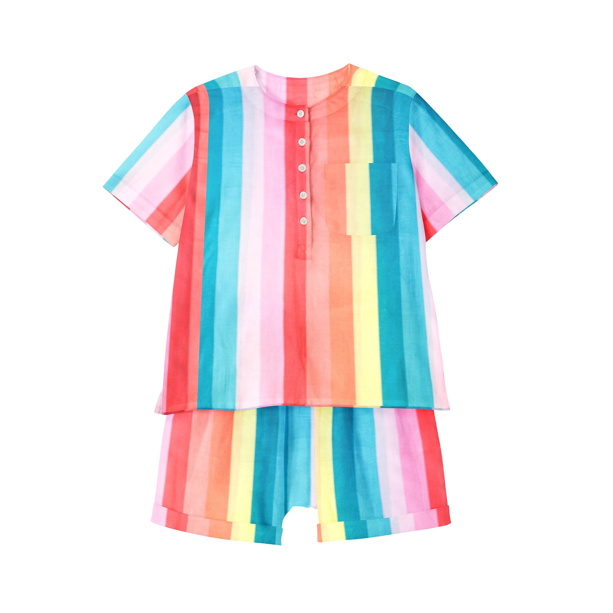 'Rainbow' Organic Pajama Short Set