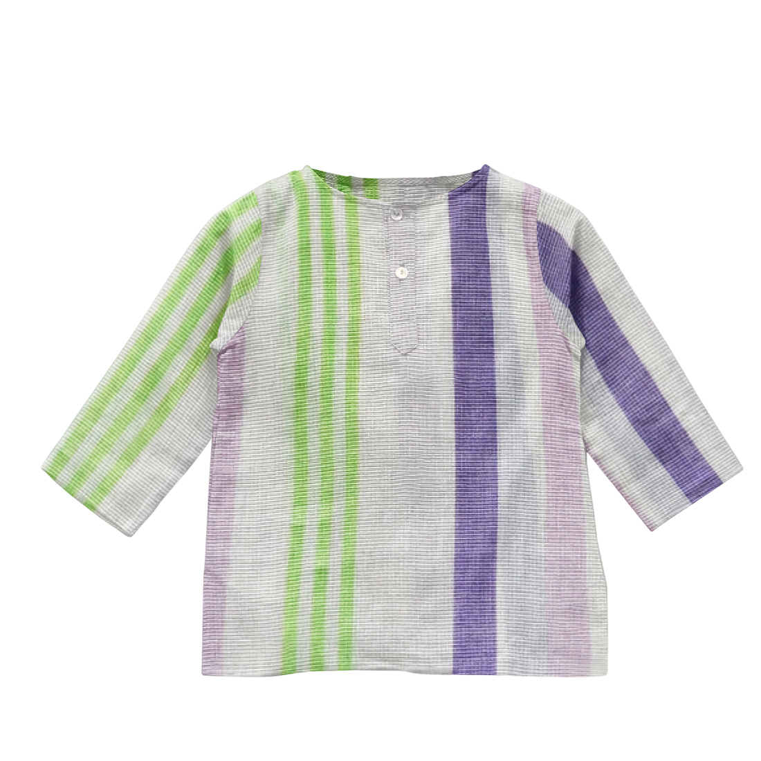 'Green and Purple Stripe' Organic Pajama Kurta Set
