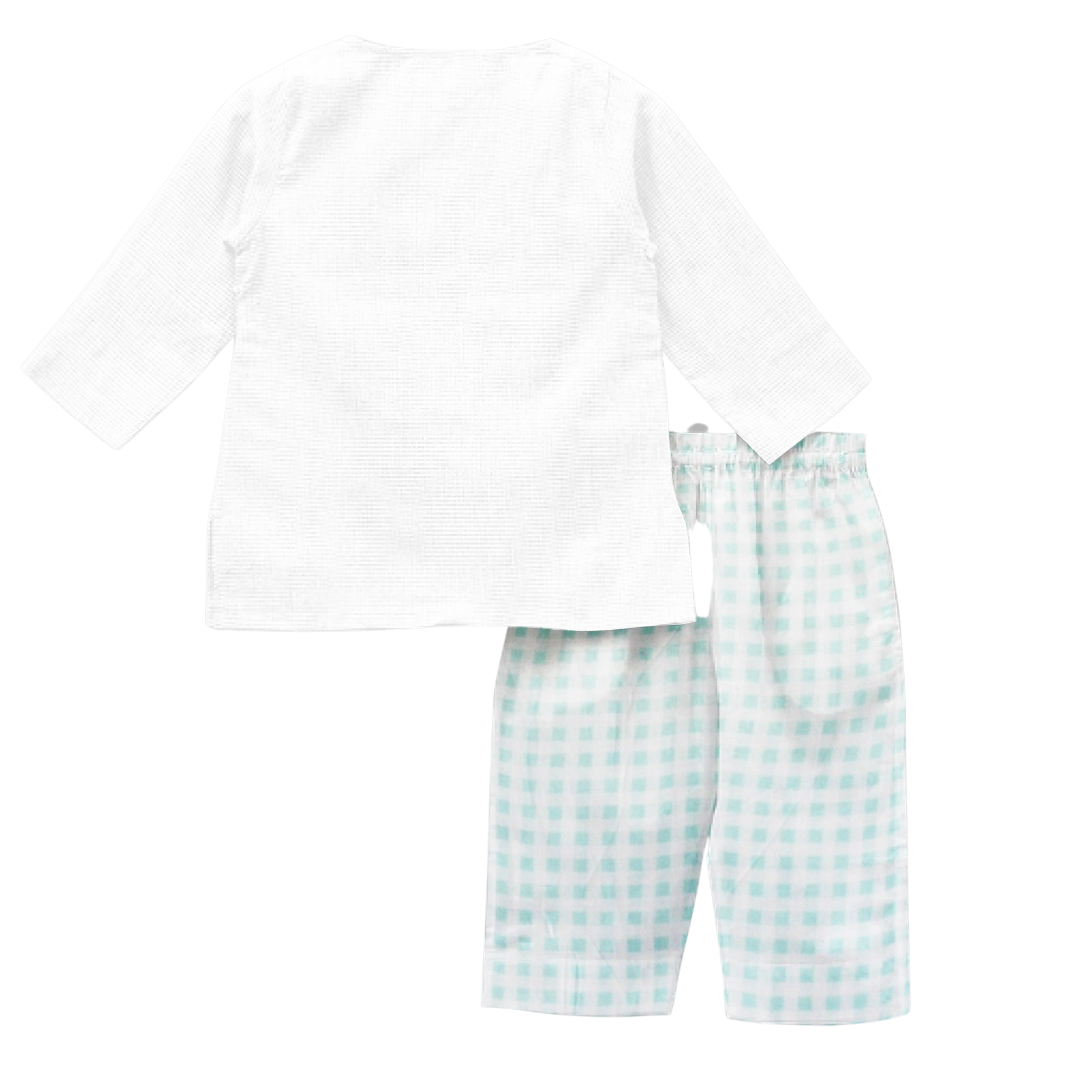 'Green Squares' Organic Pajama Kurta Set