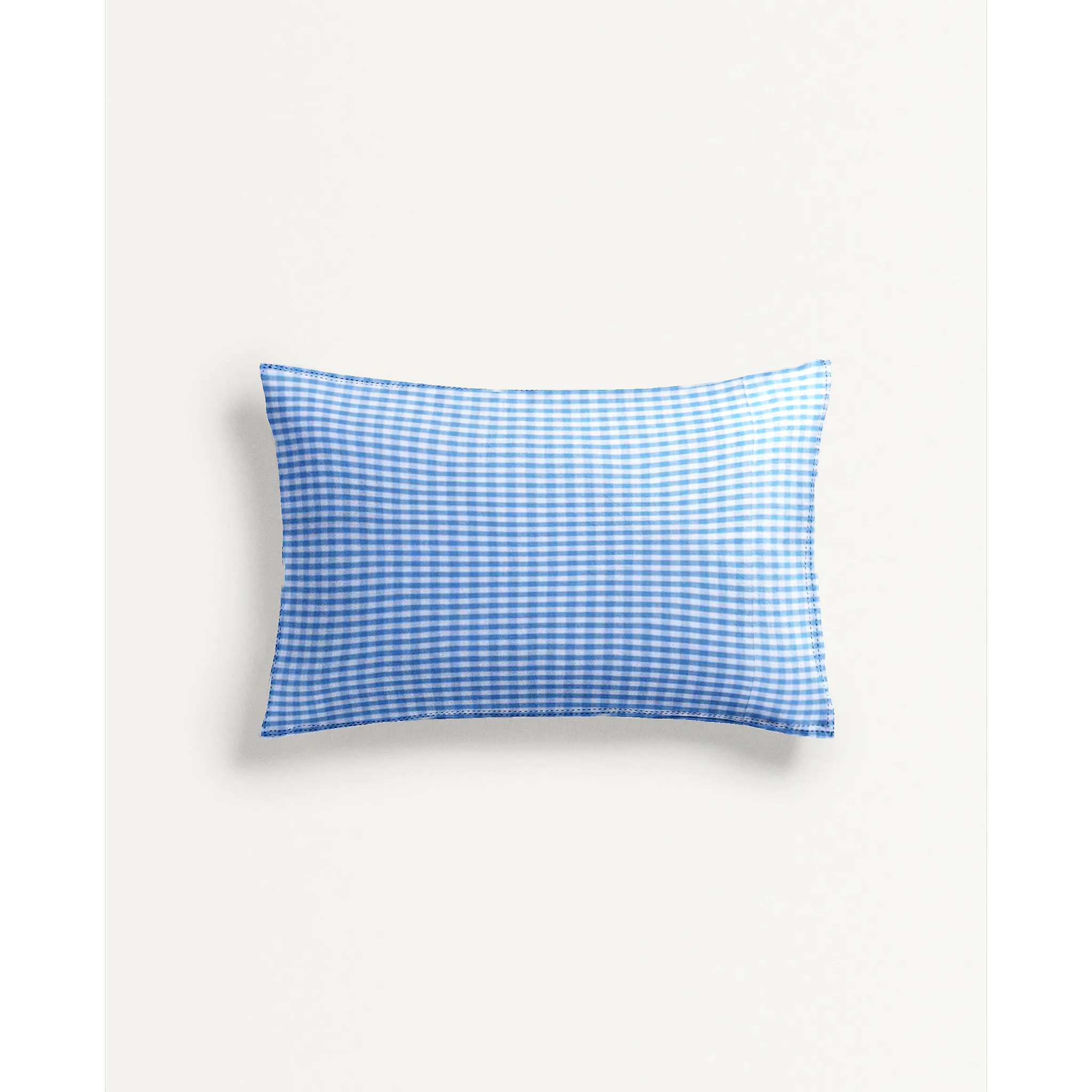 ‘Blue Checks’ Organic Junior Pillow Cover