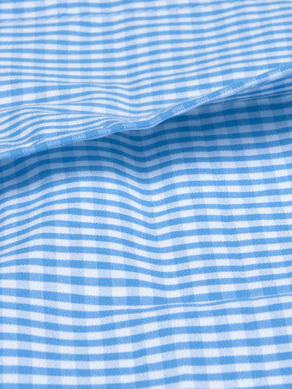 ‘Blue Checks’ Organic Junior Pillow Cover