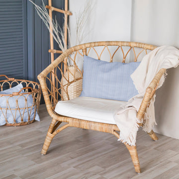 ‘Blue and White Stripe’ Organic Baby Pillow Cover