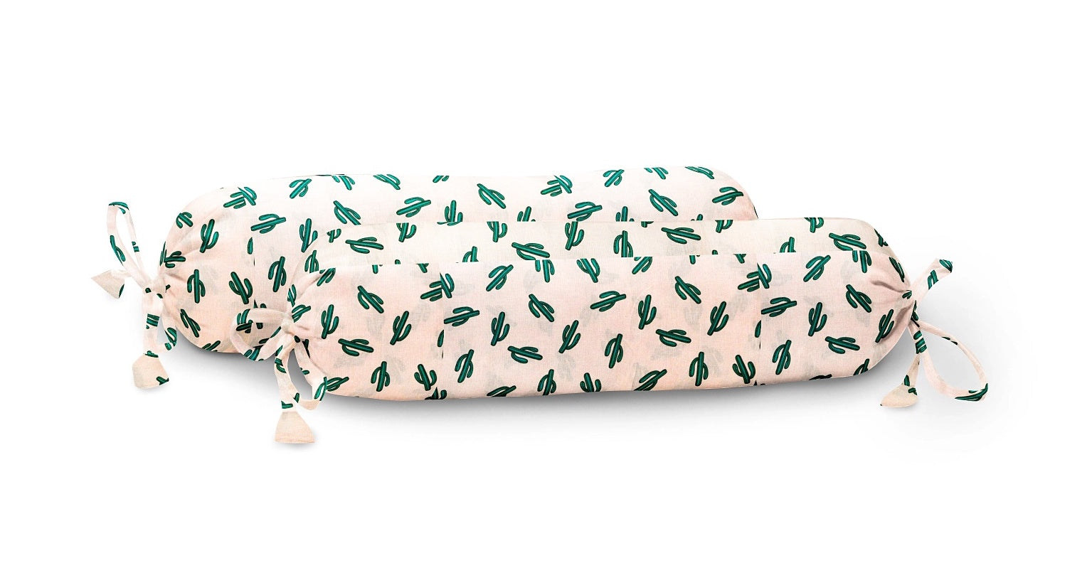 ‘Pink Cactus’ Organic Baby Bolster Cover
