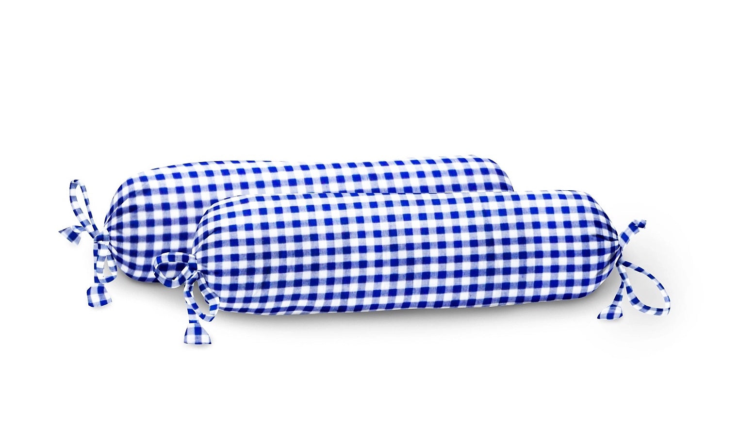 ‘Navy Checks’ Organic Baby Bolster Cover