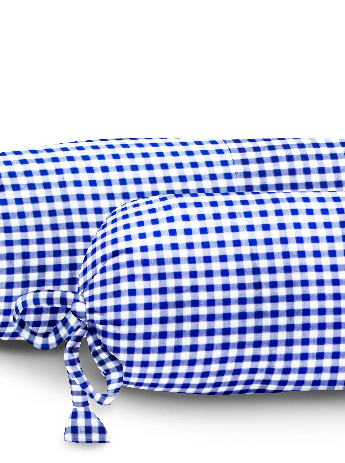 ‘Navy Checks’ Organic Baby Bolster Cover