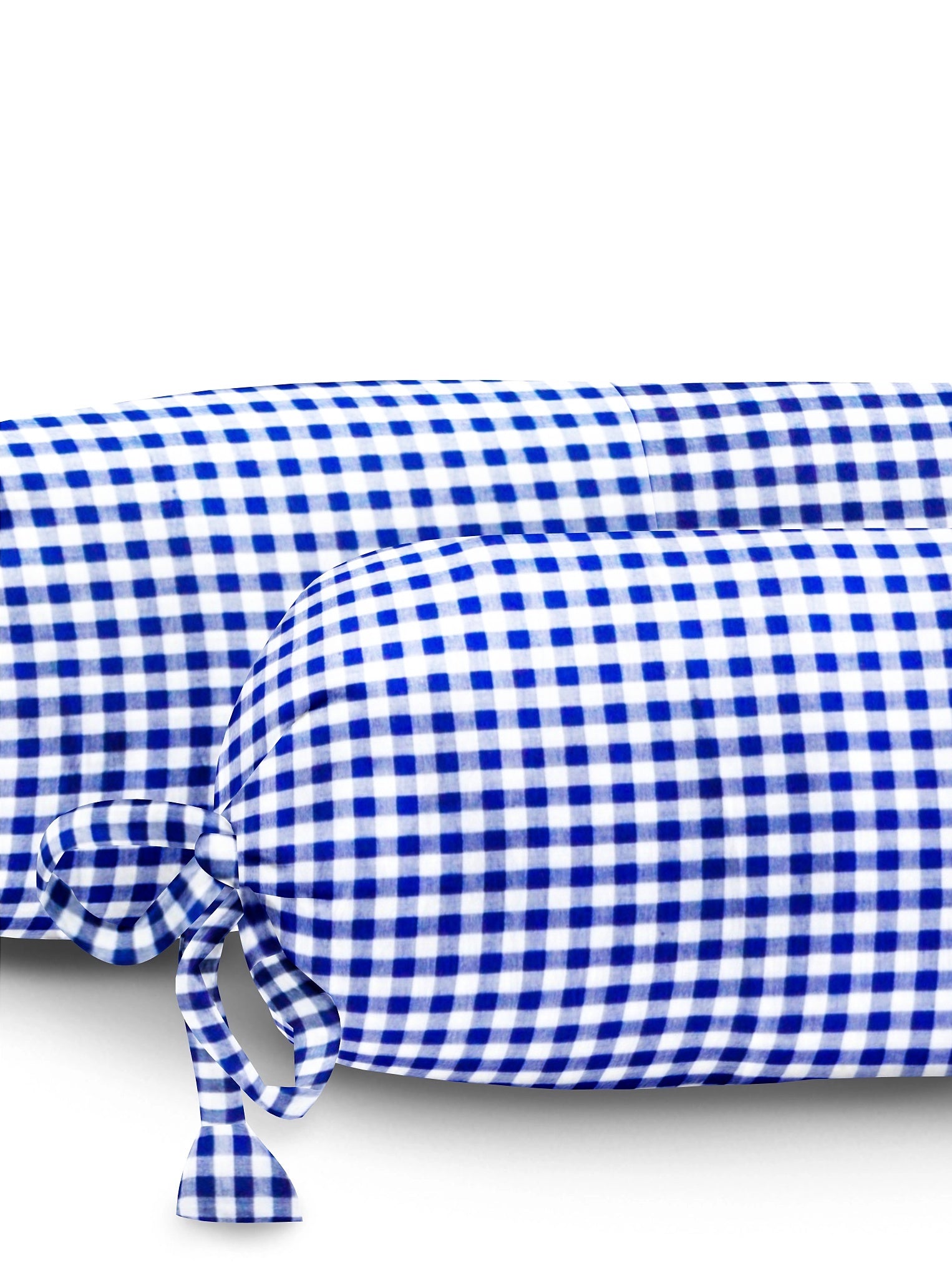 ‘Navy Checks’ Organic Baby Bolster Cover