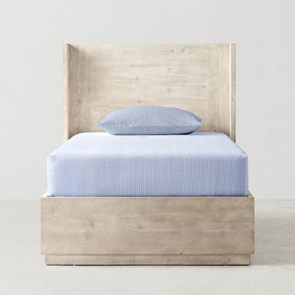 Blue and White Stripe' Organic Single Fitted Sheet
