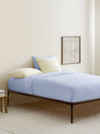 Blue and White Stripe' Organic Single Fitted Sheet
