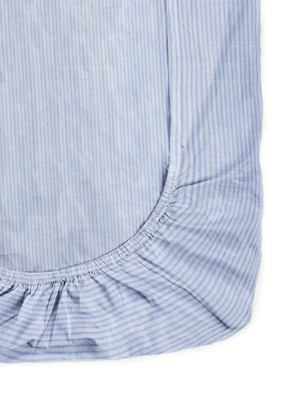 Blue and White Stripe' Organic Single Fitted Sheet