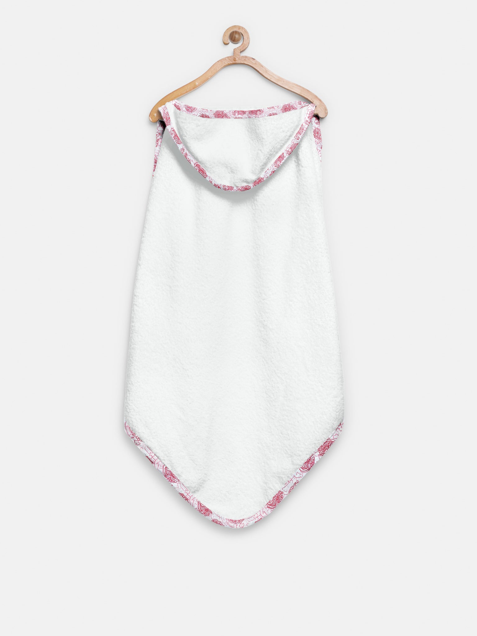 ‘Red Floral’ Organic Hooded Towel Set