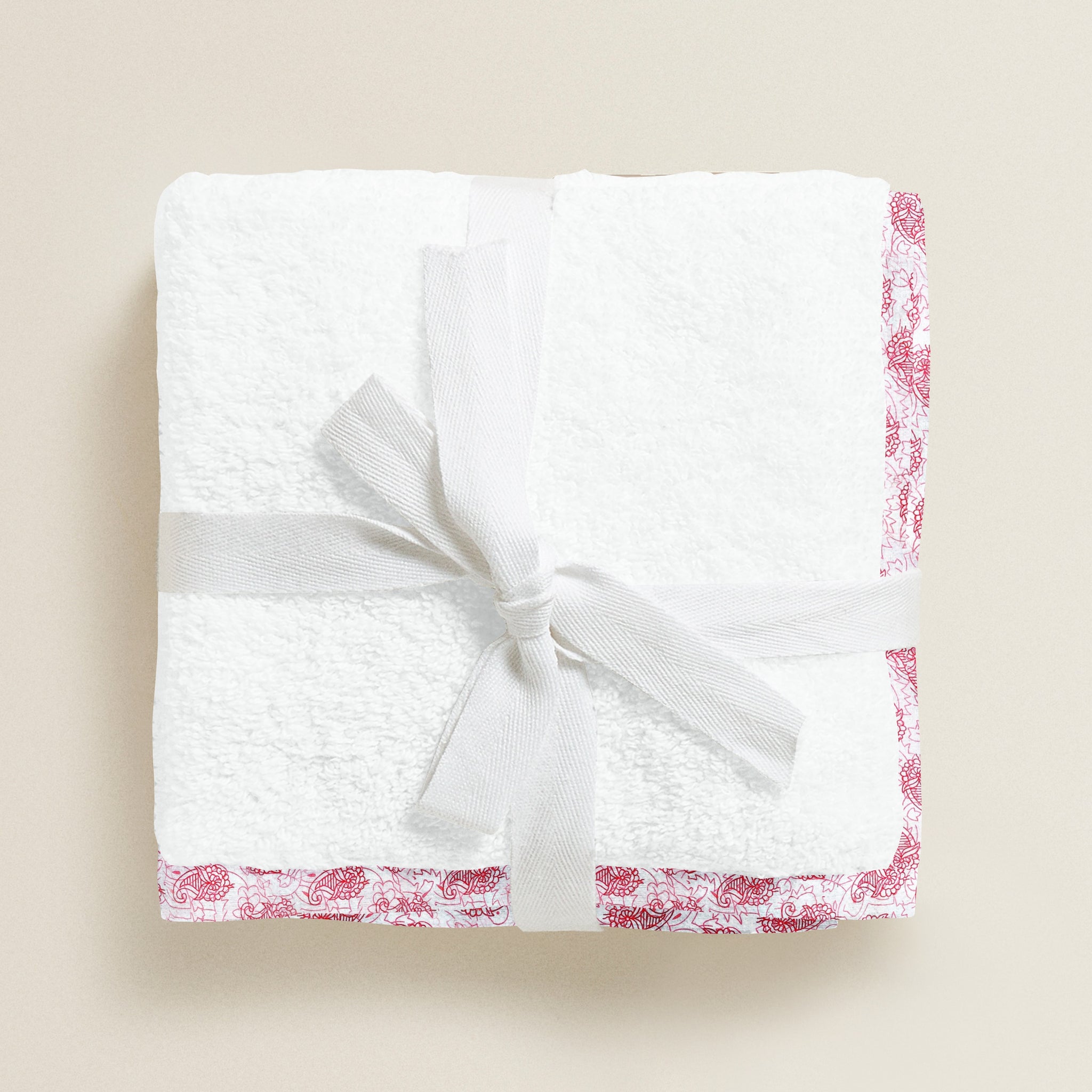 ‘Red Floral’ Organic Junior Towel Set