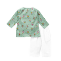 'Green Floral' Organic Pajama Kurta Set