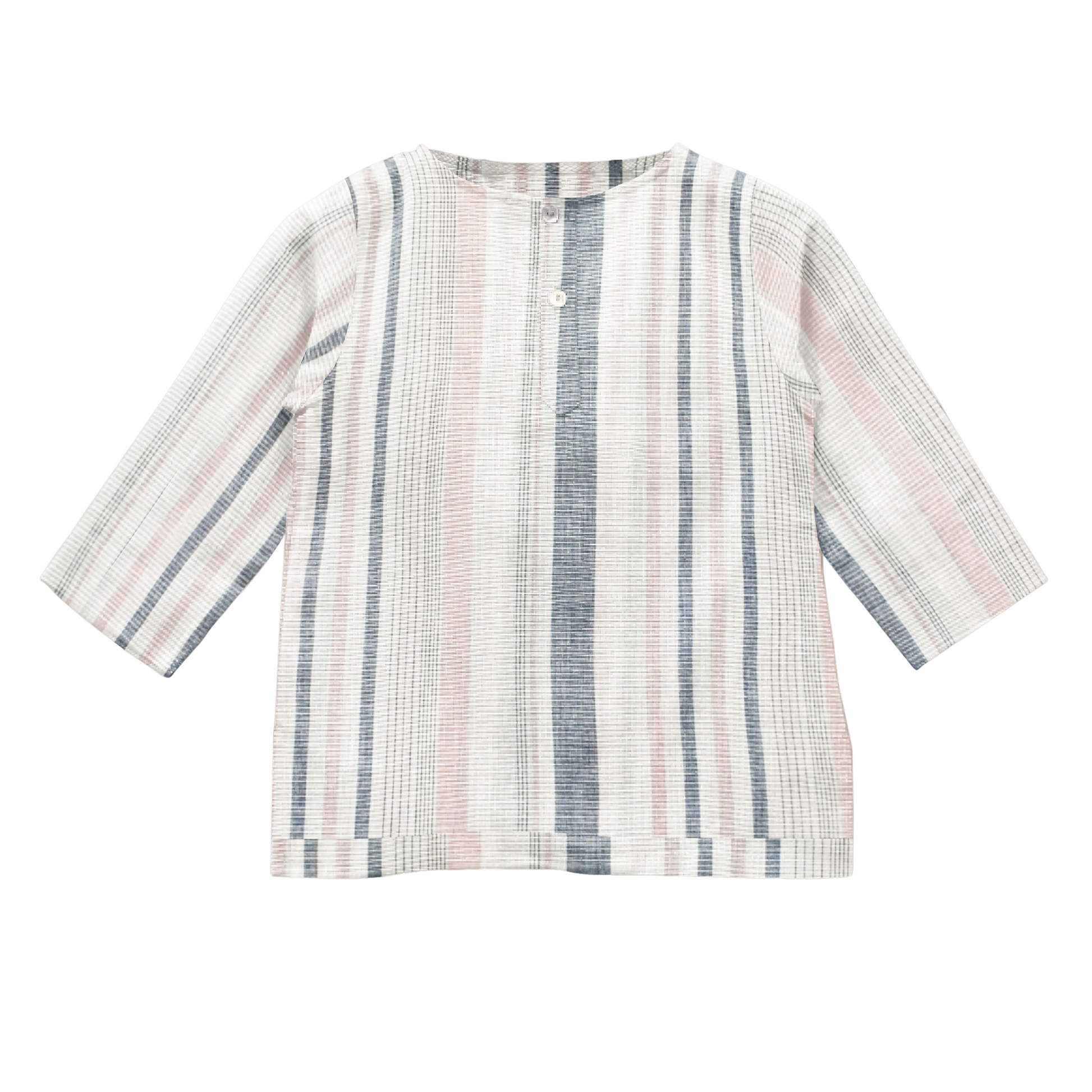 'Pink and Blue Stripe' Organic Pajama Kurta Set