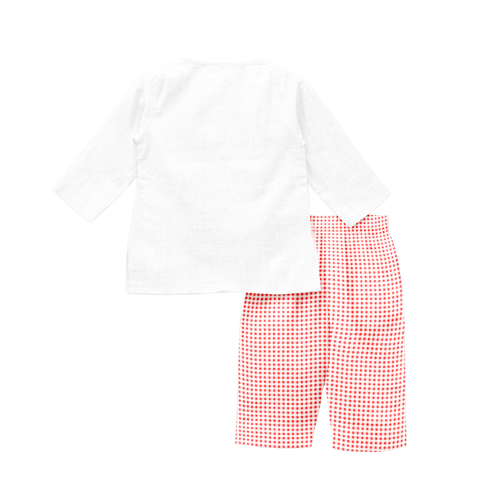 'Red and White Checkered' Organic Pajama Kurta Set